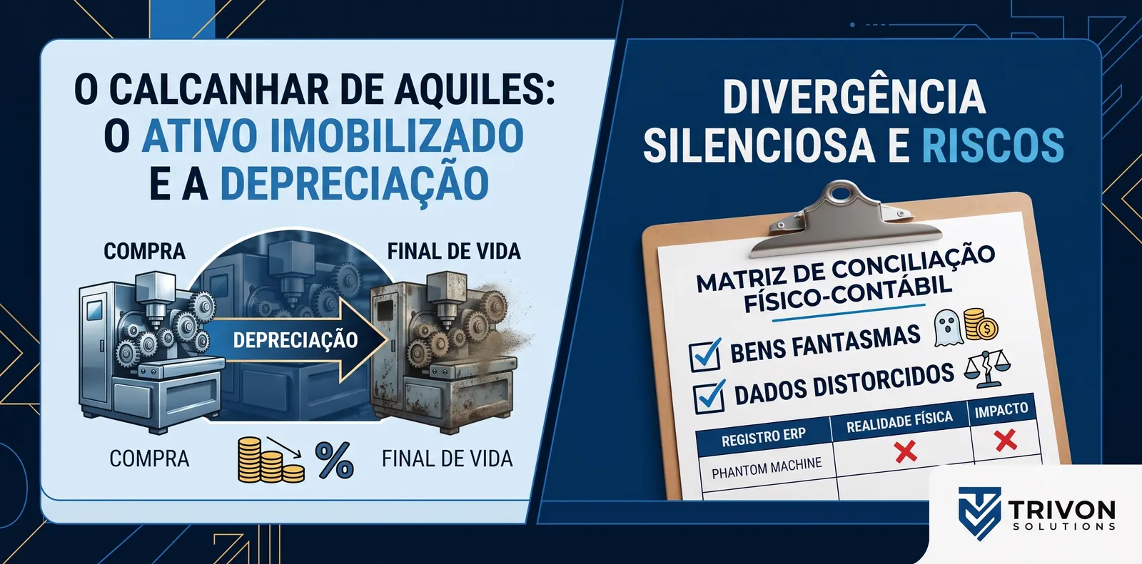 Impacto do ativo imobilizado e depreciação nos registros